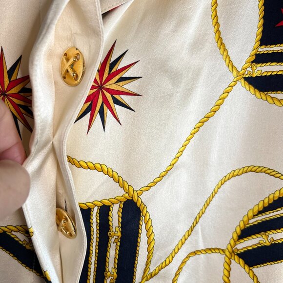 Vintage Silk bomber with Nautical theme - Picture 9 of 12